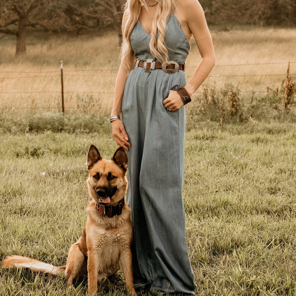 LOVERS AND FRIENDS DENIM JUMPSUIT SMALL